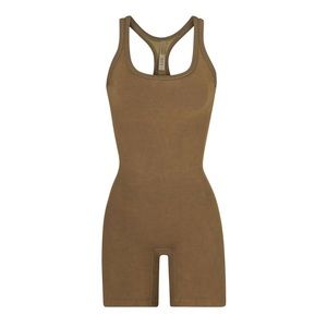 Skims Outdoor Mid-Thigh Bodysuit Sepia Large